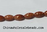 CGS69 15.5 inches 6*10mm rice goldstone beads wholesale