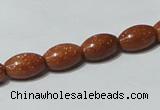 CGS70 15.5 inches 8*12mm rice goldstone beads wholesale