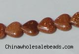 CGS81 15.5 inches 10*10mm heart goldstone beads wholesale