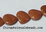 CGS83 15.5 inches 14*14mm heart goldstone beads wholesale