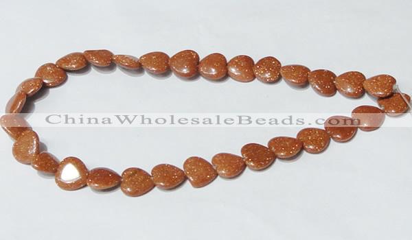 CGS83 15.5 inches 14*14mm heart goldstone beads wholesale