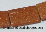 CGS85 15.5 inches 25*35mm rectangle goldstone beads wholesale