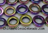 CHE1019 15.5 inches 12mm donut plated hematite beads wholesale