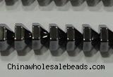 CHE135 15.5 inches 5*8mm pyramid hematite beads wholesale