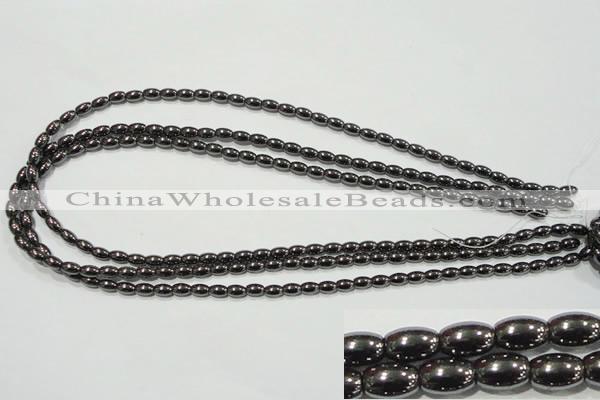 CHE137 15.5 inches 4*6mm rice hematite beads wholesale