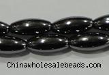 CHE139 15.5 inches 5*12mm rice hematite beads wholesale