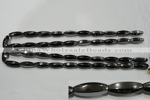 CHE141 15.5 inches 8*20mm faceted rice hematite beads wholesale