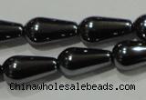 CHE147 15.5 inches 6*12mm teardrop hematite beads wholesale