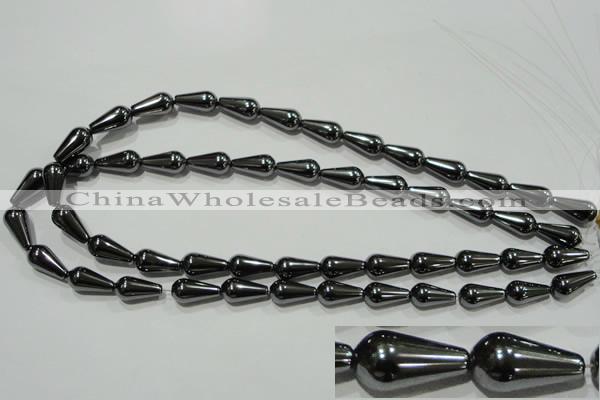 CHE148 15.5 inches 8*16mm teardrop hematite beads wholesale