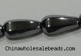 CHE152 15.5 inches 8*16mm faceted teardrop hematite beads