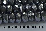 CHE2002 15.5 inches 5*8mm faceted rondelle hematite beads