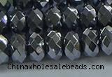 CHE2003 15.5 inches 6*10mm faceted rondelle hematite beads