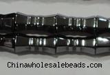 CHE208 15.5 inches 6*12mm bamboo hematite beads wholesale