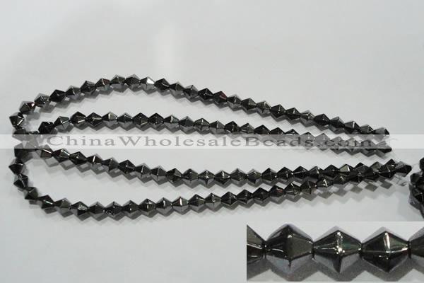 CHE216 15.5 inches 8*8mm faceted bicone hematite beads wholesale