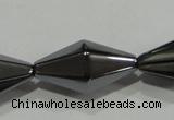 CHE219 15.5 inches 10*20mm faceted bicone hematite beads wholesale
