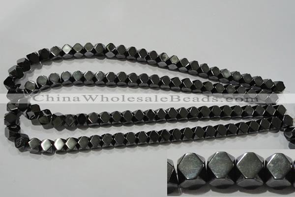 CHE223 15.5 inches 8*8mm faceted cube hematite beads wholesale