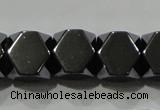 CHE224 15.5 inches 10*10mm faceted cube hematite beads wholesale