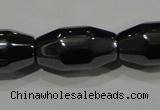 CHE227 15.5 inches 8*16mm faceted rice hematite beads wholesale