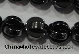 CHE245 15.5 inches 10mm curved moon hematite beads wholesale