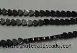 CHE266 15.5 inches 4*4mm heart hematite beads wholesale