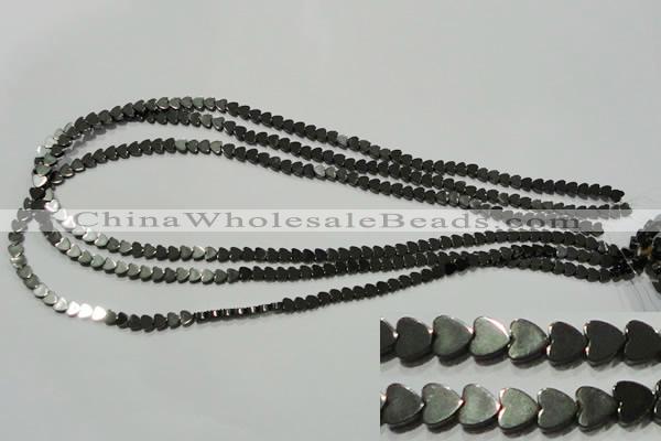 CHE266 15.5 inches 4*4mm heart hematite beads wholesale