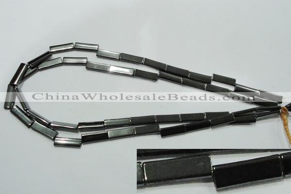 CHE290 15.5 inches 6*16mm rectangle double drilled hematite beads wholesale