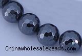 CHE37 16 inches 14mm faceted round hematite beads Wholesale