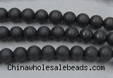 CHE402 15.5 inches 4mm round matte hematite beads wholesale