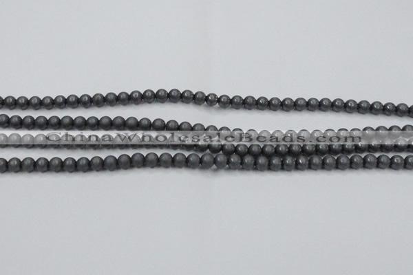 CHE402 15.5 inches 4mm round matte hematite beads wholesale