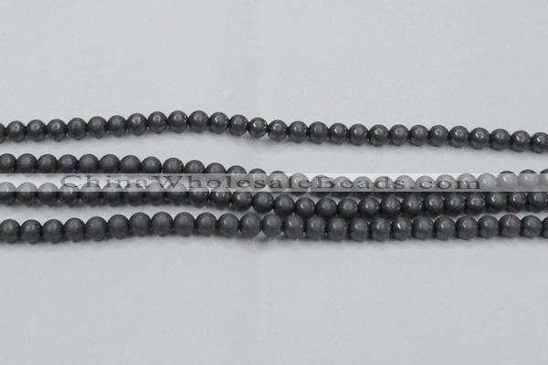 CHE403 15.5 inches 6mm round matte hematite beads wholesale