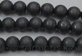 CHE404 15.5 inches 8mm round matte hematite beads wholesale