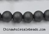 CHE405 15.5 inches 10mm round matte hematite beads wholesale