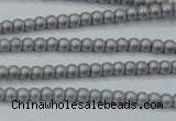 CHE418 15.5 inches 2mm round matte plated hematite beads wholesale