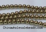 CHE431 15.5 inches 3mm round plated hematite beads wholesale