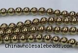 CHE432 15.5 inches 4mm round plated hematite beads wholesale