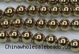 CHE434 15.5 inches 8mm round plated hematite beads wholesale