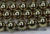CHE436 15.5 inches 12mm round plated hematite beads wholesale