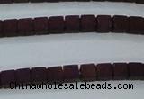 CHE442 15.5 inches 3*3mm cube matte plated hematite beads wholesale