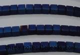 CHE446 15.5 inches 3*3mm cube matte plated hematite beads wholesale