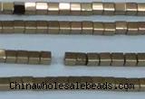 CHE451 15.5 inches 2*2mm cube plated hematite beads wholesale