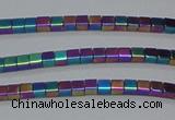 CHE453 15.5 inches 2*2mm cube plated hematite beads wholesale