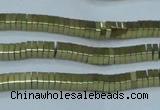 CHE559 15.5 inches 1*2*2mm square plated hematite beads wholesale