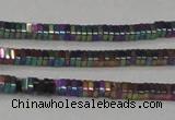 CHE562 15.5 inches 1*2*2mm square plated hematite beads wholesale