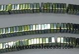 CHE572 15.5 inches 1*3*3mm square plated hematite beads wholesale