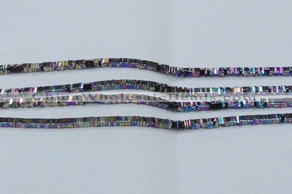 CHE585 15.5 inches 1*4*4mm square plated hematite beads wholesale