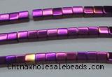 CHE604 15.5 inches 3*3mm cube plated hematite beads wholesale