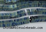 CHE629 15.5 inches 1*3*3mm square matte plated hematite beads