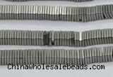 CHE632 15.5 inches 1*4*4mm square matte plated hematite beads