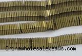 CHE633 15.5 inches 1*4*4mm square matte plated hematite beads