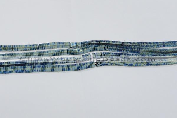 CHE636 15.5 inches 1*4*4mm square matte plated hematite beads